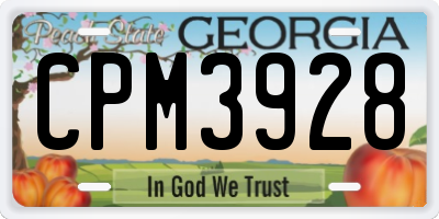 GA license plate CPM3928
