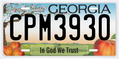 GA license plate CPM3930