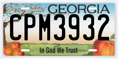 GA license plate CPM3932