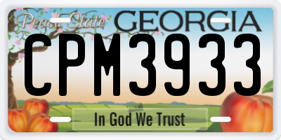 GA license plate CPM3933
