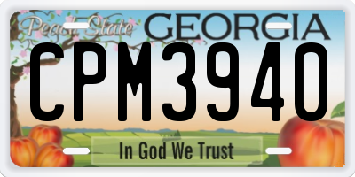 GA license plate CPM3940