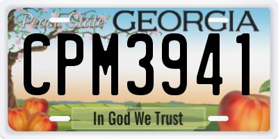 GA license plate CPM3941
