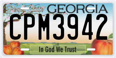 GA license plate CPM3942