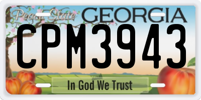 GA license plate CPM3943