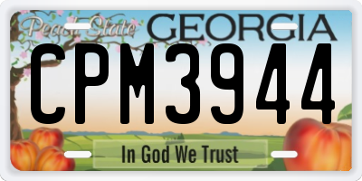 GA license plate CPM3944