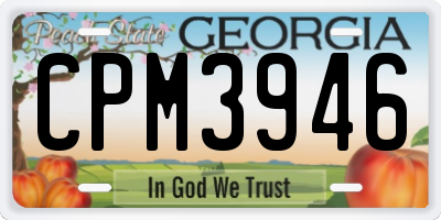 GA license plate CPM3946