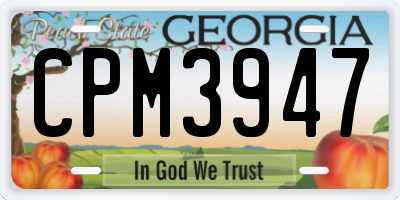 GA license plate CPM3947