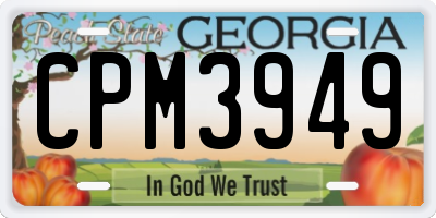 GA license plate CPM3949