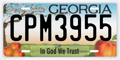 GA license plate CPM3955