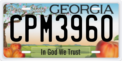 GA license plate CPM3960