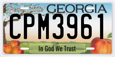 GA license plate CPM3961