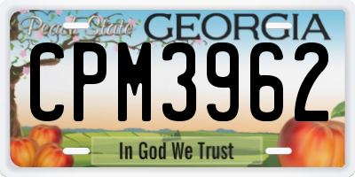 GA license plate CPM3962