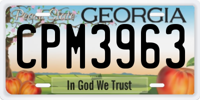 GA license plate CPM3963