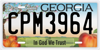 GA license plate CPM3964