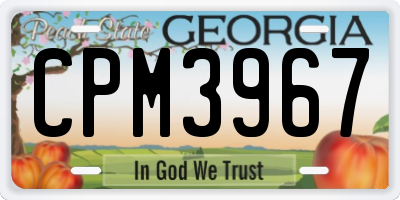 GA license plate CPM3967