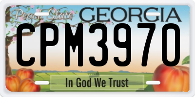 GA license plate CPM3970