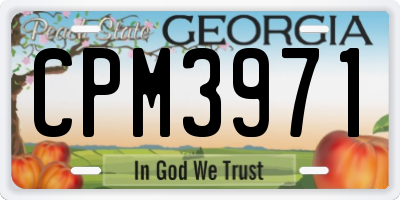 GA license plate CPM3971