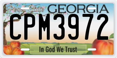 GA license plate CPM3972