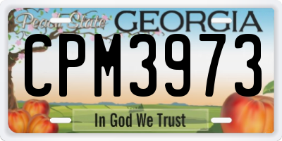 GA license plate CPM3973