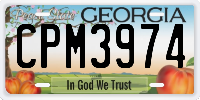 GA license plate CPM3974