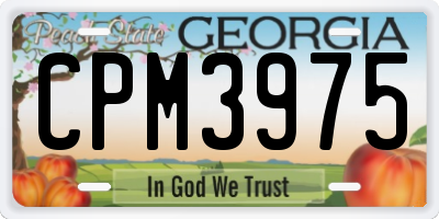 GA license plate CPM3975