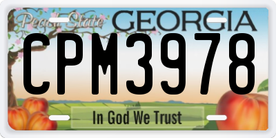 GA license plate CPM3978