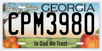 GA license plate CPM3980