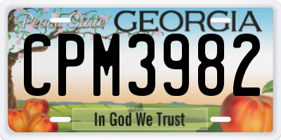 GA license plate CPM3982