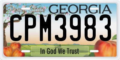 GA license plate CPM3983