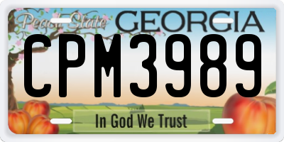 GA license plate CPM3989