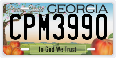 GA license plate CPM3990