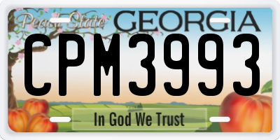 GA license plate CPM3993