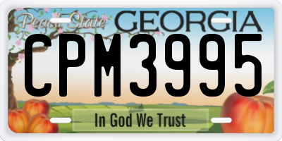 GA license plate CPM3995