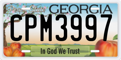 GA license plate CPM3997