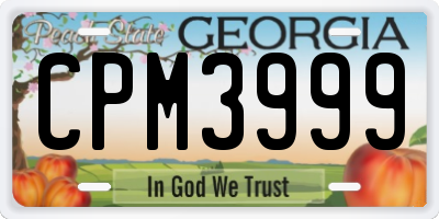 GA license plate CPM3999