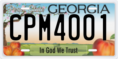 GA license plate CPM4001