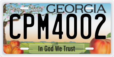 GA license plate CPM4002