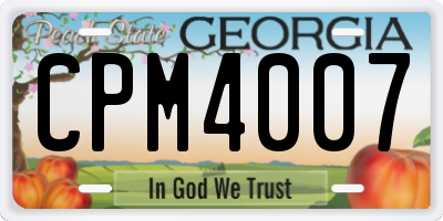 GA license plate CPM4007
