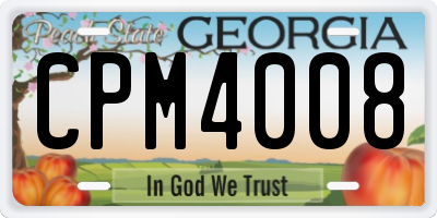 GA license plate CPM4008