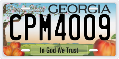 GA license plate CPM4009