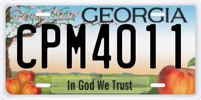 GA license plate CPM4011