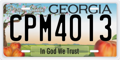 GA license plate CPM4013