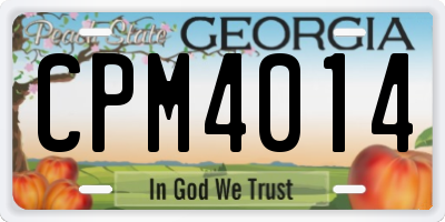 GA license plate CPM4014