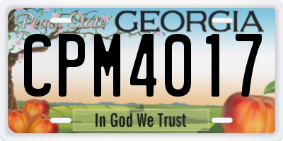GA license plate CPM4017