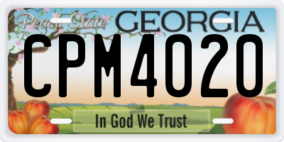 GA license plate CPM4020