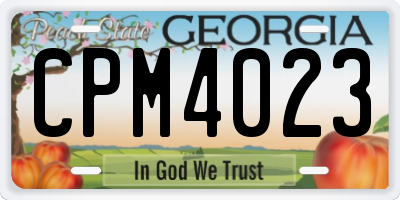 GA license plate CPM4023