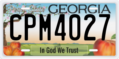 GA license plate CPM4027