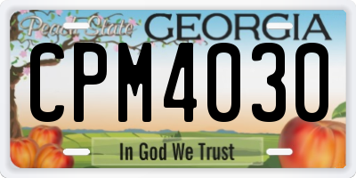 GA license plate CPM4030