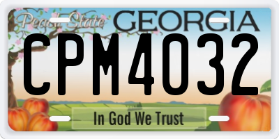 GA license plate CPM4032