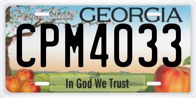 GA license plate CPM4033
